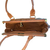 Arden B Women's Brown Animal Print With Bronce Details Leather Handbag Sz M