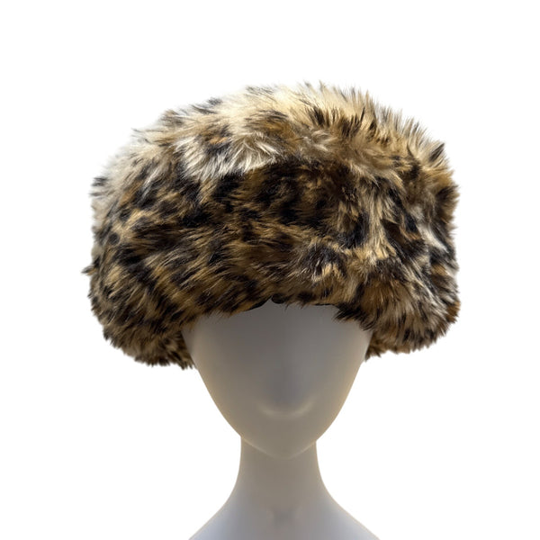 Vintage Style Leopard Faux Fur Bucket Hat By Scala