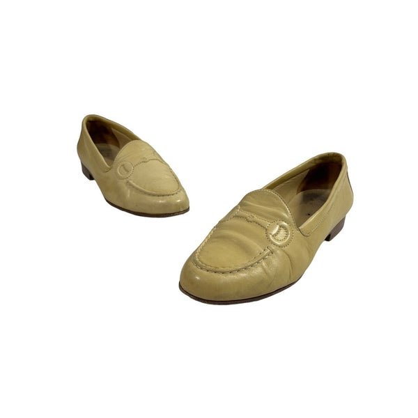 Gucci Women's White Ivory Nappa Agnello Mocassino Pelle Shoes Sz 6B