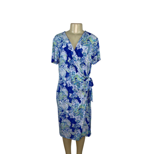 The Limited Womens Blue & Green Paisley Wrap Dress Size XL - New