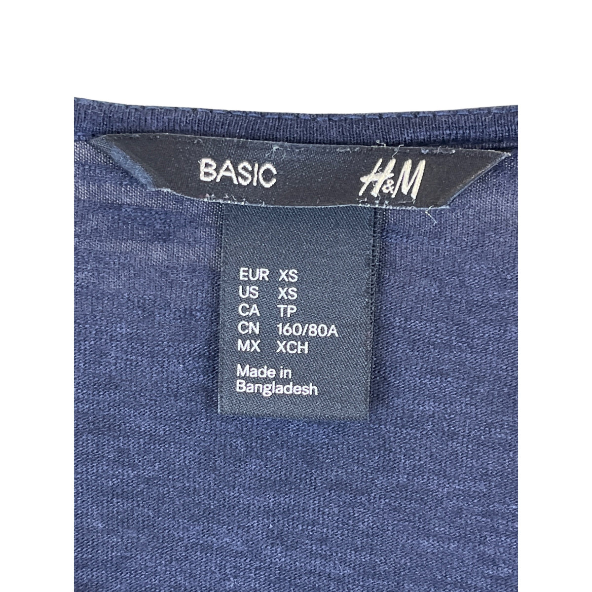 H&M Womens Blue Knit Casual Short Sleeve Dress With Pockets XS