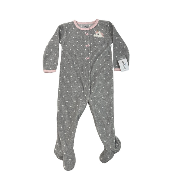 Carters Baby Girls Unicorn Footed Sleep & Play Pajamas Gray & Pink Size 9M - New