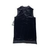 Astrageous Black Sleeveless Velvet Sleeveless Shirt Ruffle Neck Sz S - New