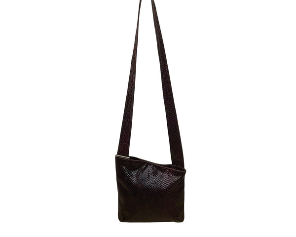 Anne Klein Women’s Burgundy Faux Leather Snakeskin Textured Shoulder Bag Size M