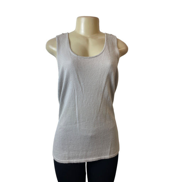 Adrienne Vittadini Studio Women's Grey Sleeveless Casual Tank Top Sz L