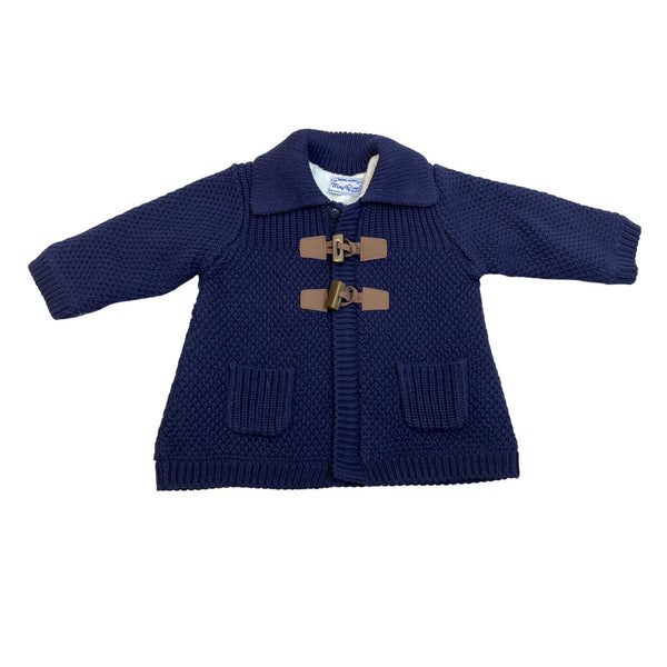 Mayoral Baby Boy Knit Toggle Cardigan Jacket Navy Blue Sz 2-4M