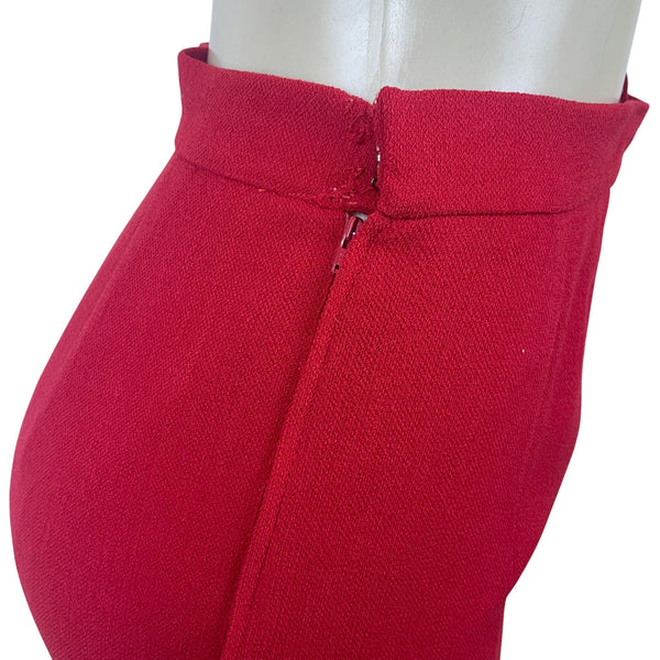 Valentino Vintage 2000's Womens Red Wool Skirt & Blazer Set Siz 8