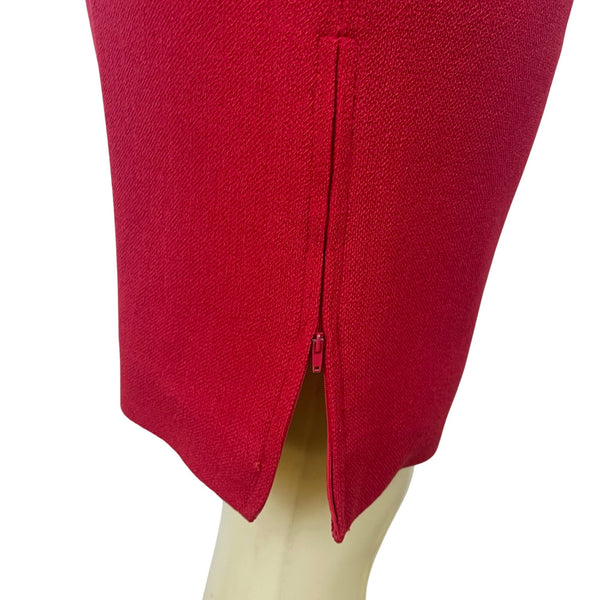 Valentino Vintage 2000's Womens Red Wool Skirt & Blazer Set Siz 8