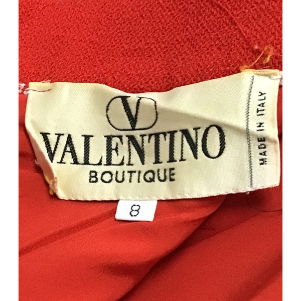 Valentino Vintage 2000's Womens Red Wool Skirt & Blazer Set Siz 8