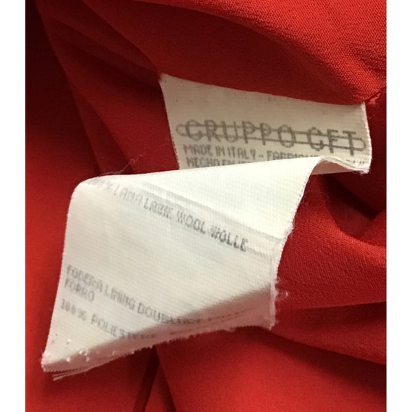 Valentino Vintage 2000's Womens Red Wool Skirt & Blazer Set Siz 8