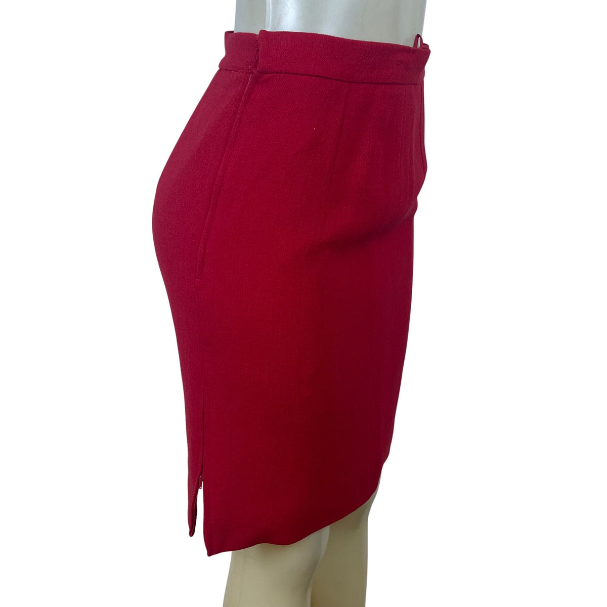 Valentino Vintage 2000's Womens Red Wool Skirt & Blazer Set Siz 8