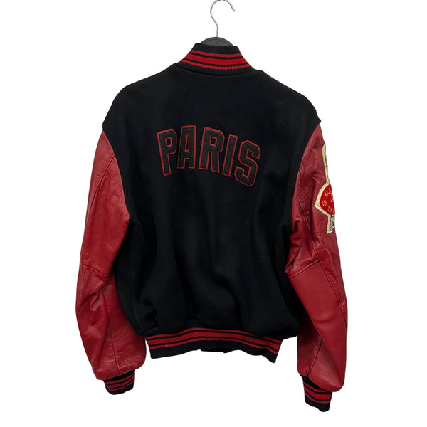 Wilson Mens Black & Red Wool/Leather Paris Letterman Jacket Size 42 Vintage