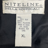 Niteline Vintage Black Sequined Open Front Long Sleeve Cardigan Jacket Womens XL