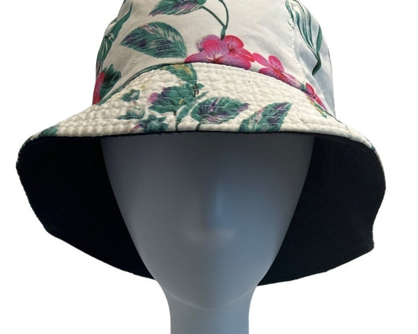 Floral Reversible Bucket Hat With Tropical Print