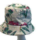 Floral Reversible Bucket Hat With Tropical Print