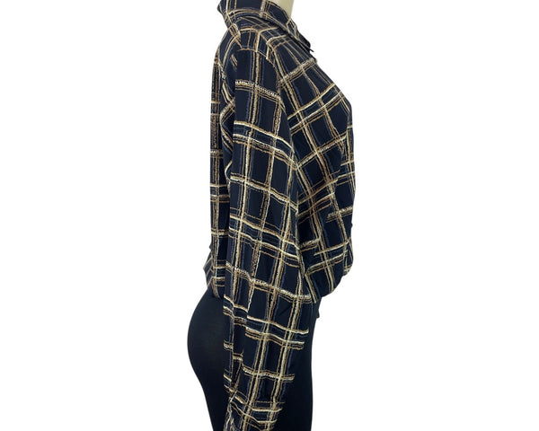 Vintage Yves St. Clair Plaid Button-Up Blouse