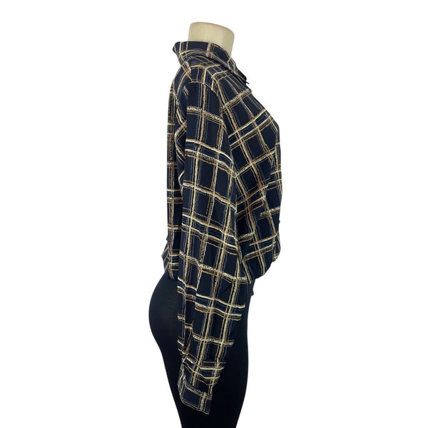 Vintage Yves St. Clair Plaid Button-Up Blouse
