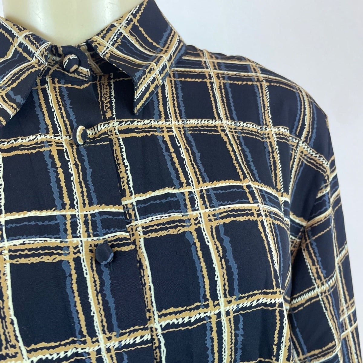 Vintage Yves St. Clair Plaid Button-Up Blouse