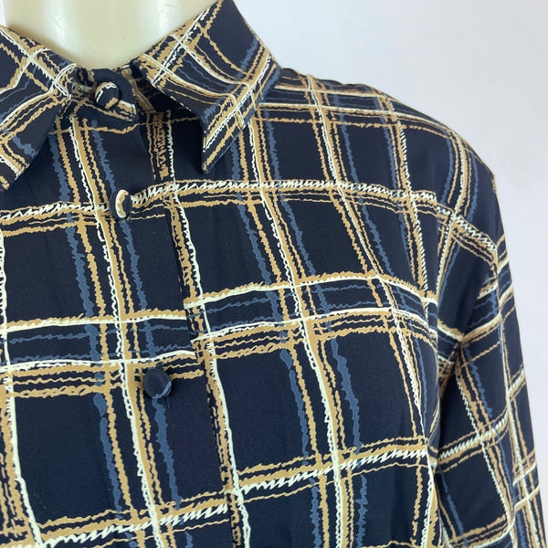 Vintage Yves St. Clair Plaid Button-Up Blouse