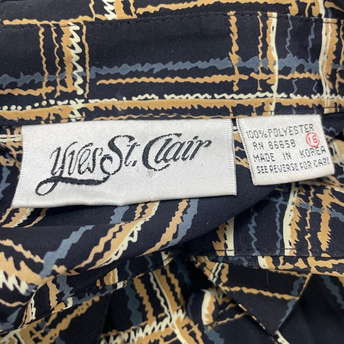 Vintage Yves St. Clair Plaid Button-Up Blouse