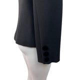Oscar de la Renta Women's Black 6 Lined Button Up Long Sleeve Blazer Sz14