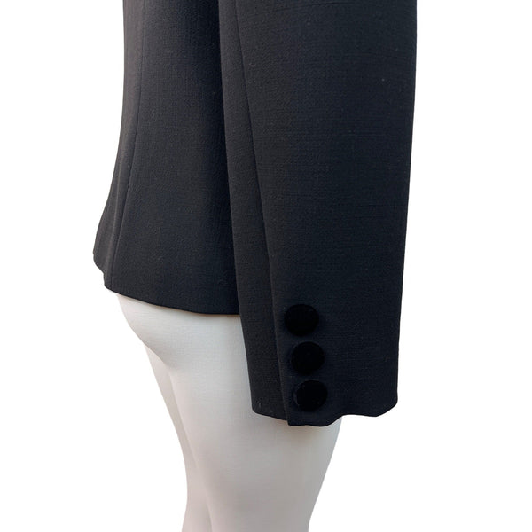 Oscar de la Renta Women's Black 6 Lined Button Up Long Sleeve Blazer Sz14