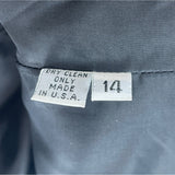 Oscar de la Renta Women's Black 6 Lined Button Up Long Sleeve Blazer Sz14