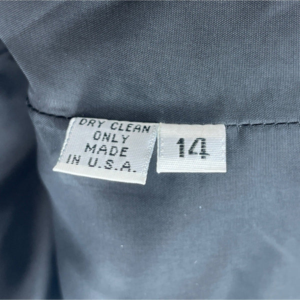 Oscar de la Renta Women's Black 6 Lined Button Up Long Sleeve Blazer Sz14