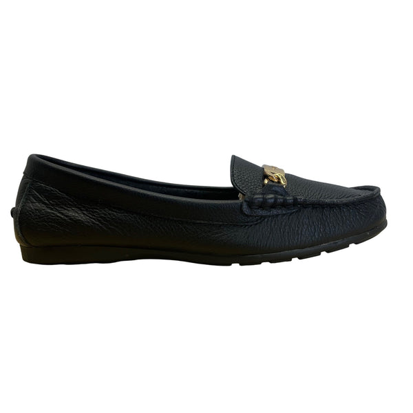 Coach New York Women’s Black Leather Gold Hardware Olive Loafers Size 6.5B