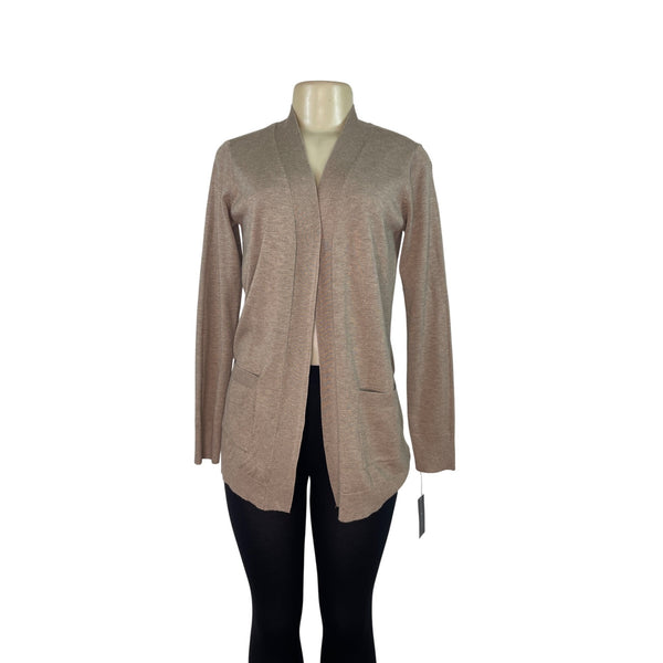 Karen Scott Womens Open-Front Cardigan Sweater Tan Long Sleeve Size XS - New