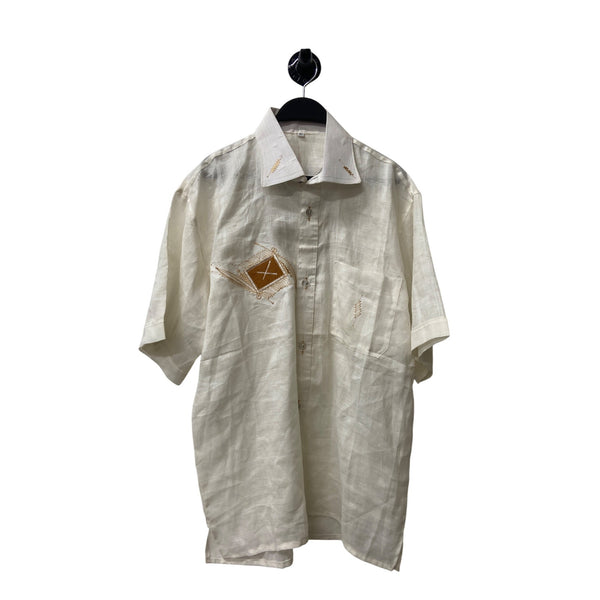 Seta Mens Ivory Short Sleeve Shirt Size 42