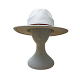 White Wool Hat With Brown Faux Leather Band Size 57