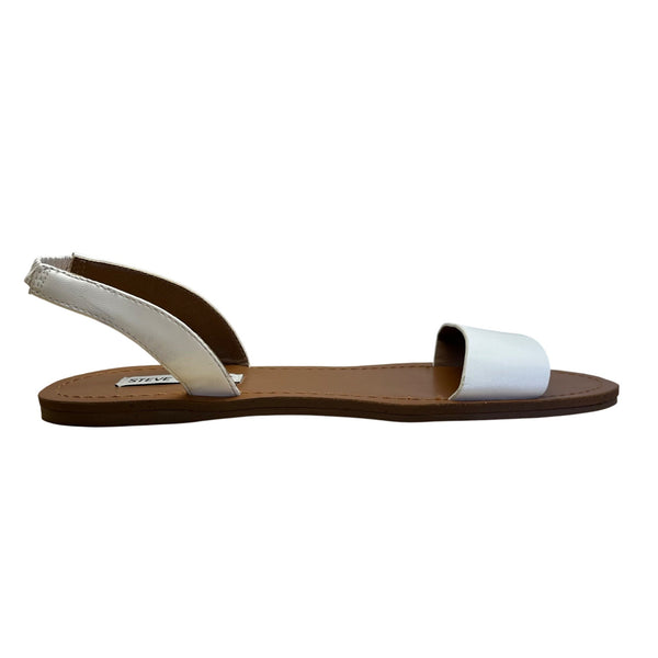 Steve Madden Alina Women’s White Slingback Rubber Sole Shoes Sandals 9.5M