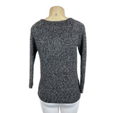 Women's Vintage Gray Knitted Long Sleeve Sweater With Cartoon Applique Design