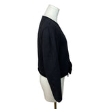 Vintage Cullinane Black Cardigan Sweater with Velvet Bow Detail Sz S