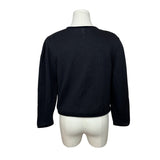 Vintage Cullinane Black Cardigan Sweater with Velvet Bow Detail Sz S