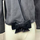 Vintage Cullinane Black Cardigan Sweater with Velvet Bow Detail Sz S