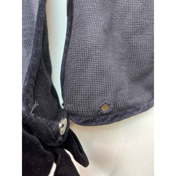 Vintage Cullinane Black Cardigan Sweater with Velvet Bow Detail Sz S