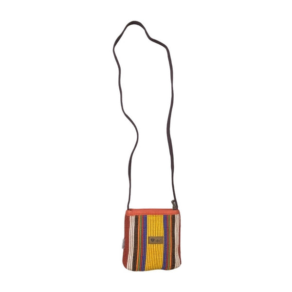 Forte Jeans Women's Multicolor Striped Canvas Crossbody Mini Clutch Sz S