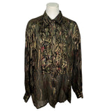 Vintage Escada By Margaretha Ley Metallic Blouse With Ruffle Detail Size 42
