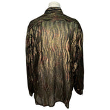 Vintage Escada By Margaretha Ley Metallic Blouse With Ruffle Detail Size 42