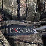 Vintage Escada By Margaretha Ley Metallic Blouse With Ruffle Detail Size 42