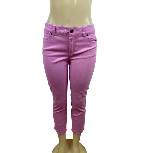 Talbots Signature Slim Crop Pants Womens Purple Stretch Sz 6/28 - New