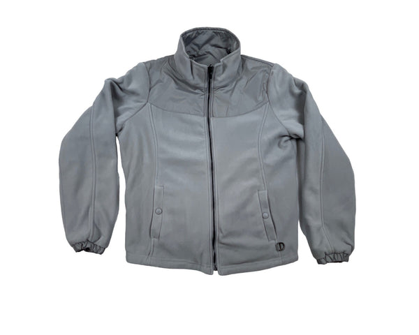 Koret Womens Medium Gray Full-Zip Fleece Jacket With Quilted Panels & Pockets