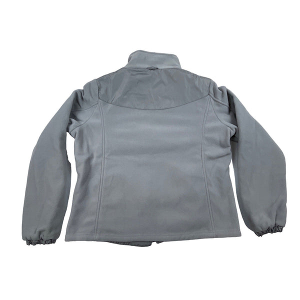 Koret Womens Medium Gray Full-Zip Fleece Jacket With Quilted Panels & Pockets