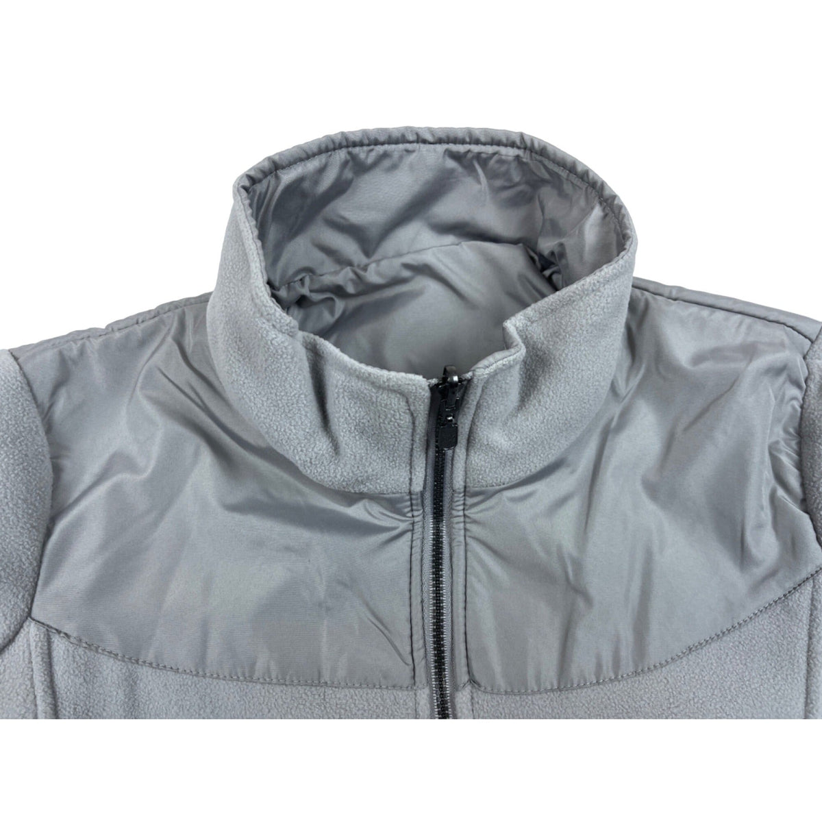Koret Womens Medium Gray Full-Zip Fleece Jacket With Quilted Panels & Pockets