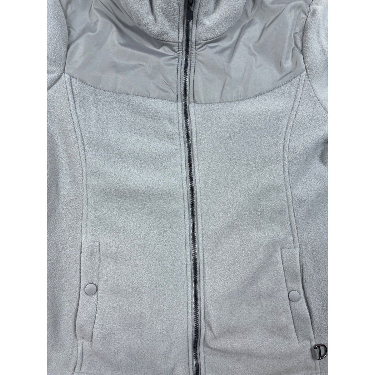 Koret Womens Medium Gray Full-Zip Fleece Jacket With Quilted Panels & Pockets