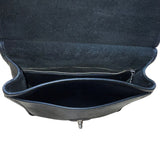 Vintage Coach Unisex Black Leather Top Handle Turn Lock Crossbody Bag Size S