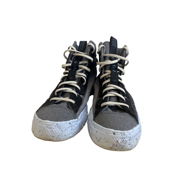 Converse Unisex Grey & Black High-Top Sneakers Size 10.5 Textured Upper W/Laces