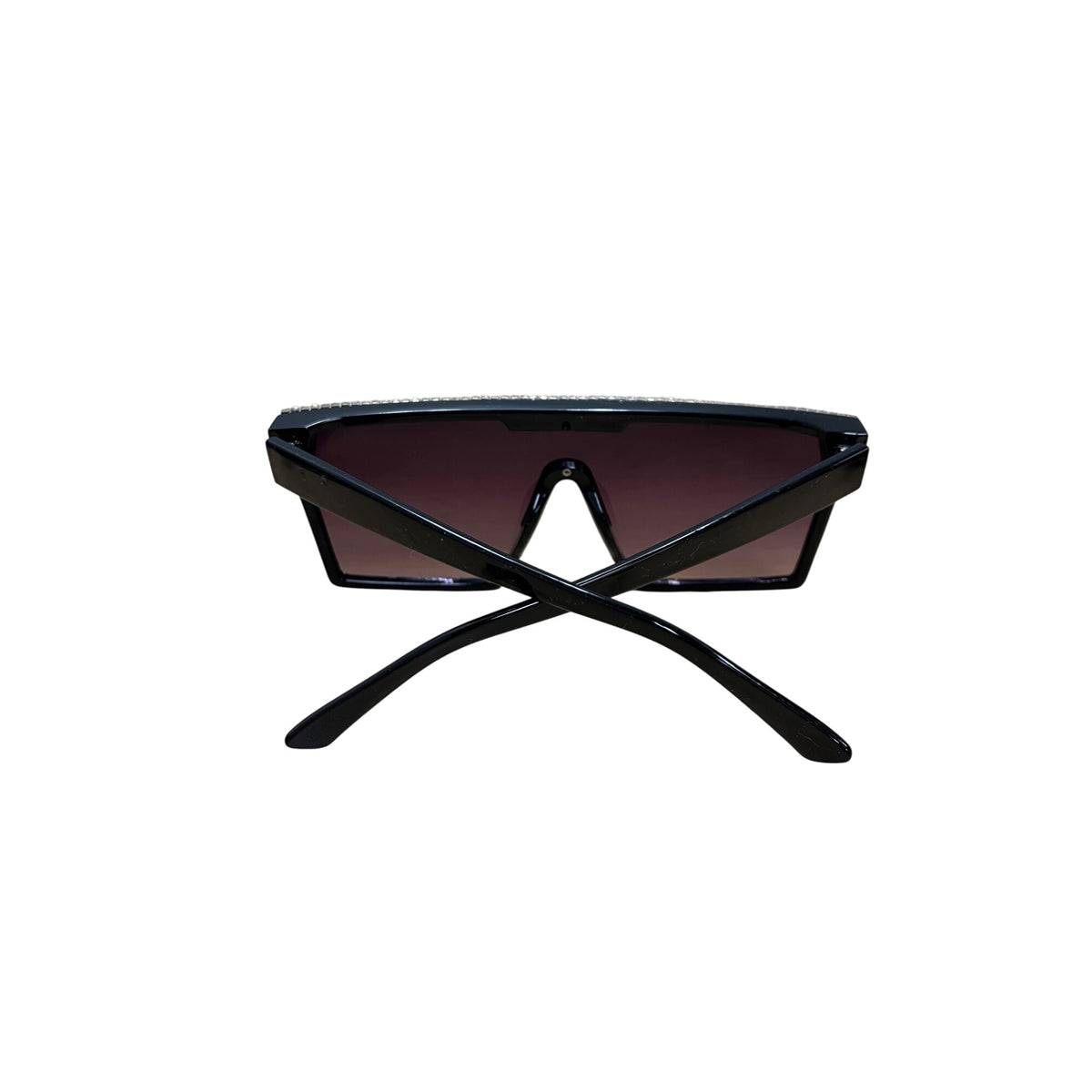 OG Womens Black Rhinestone Shield Sunglasses Vintage-Inspired Style UV Protection One Size
